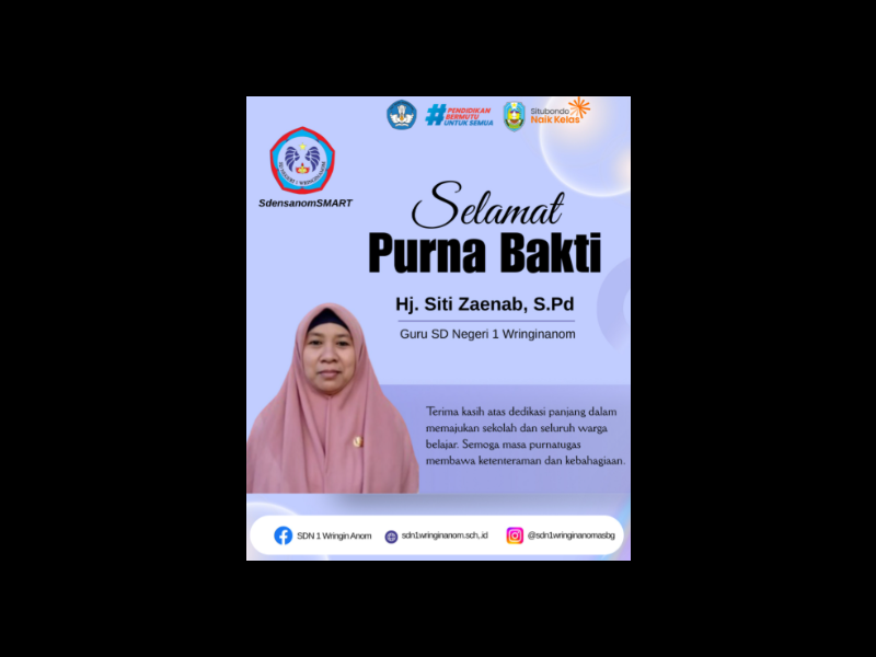 Haru & Bahagia: Purna Tugas Ibu Hj. Siti Zaenab, Guru Legendaris SDN 1 Wringinanom